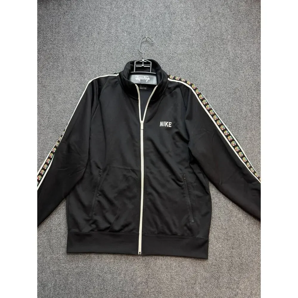 Nike Women's Track Suit Set Black Rainbow Tape Jacket Pants Size L